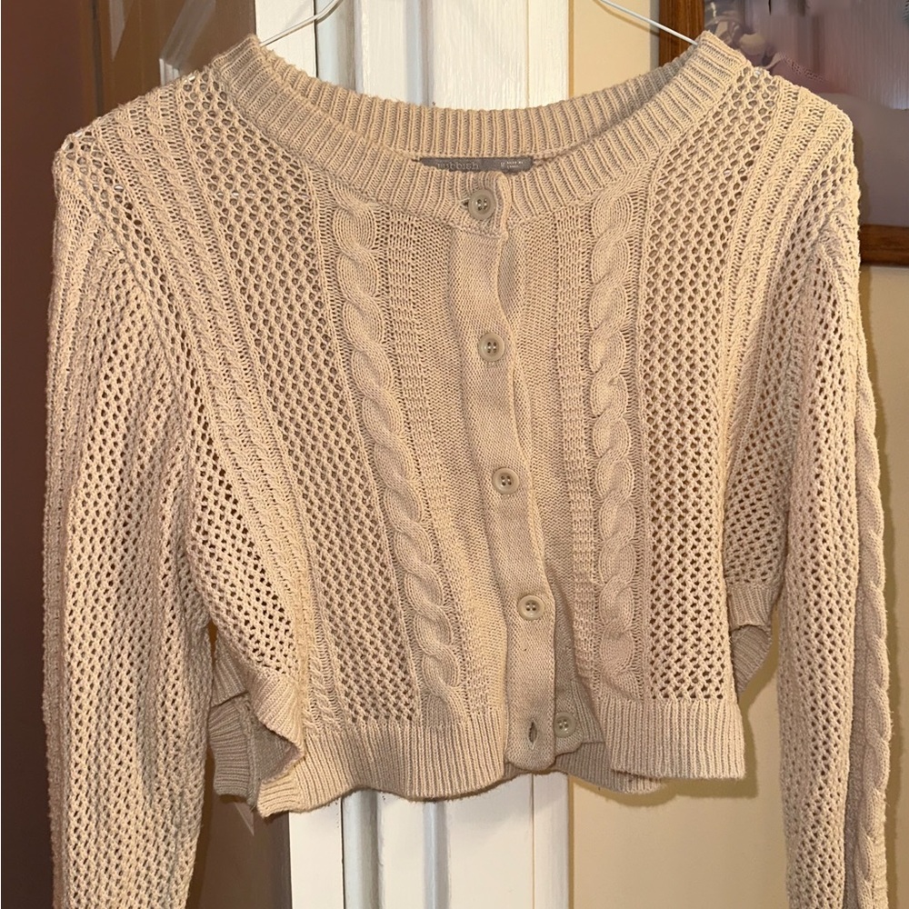 Beige Cable Knit Sweater